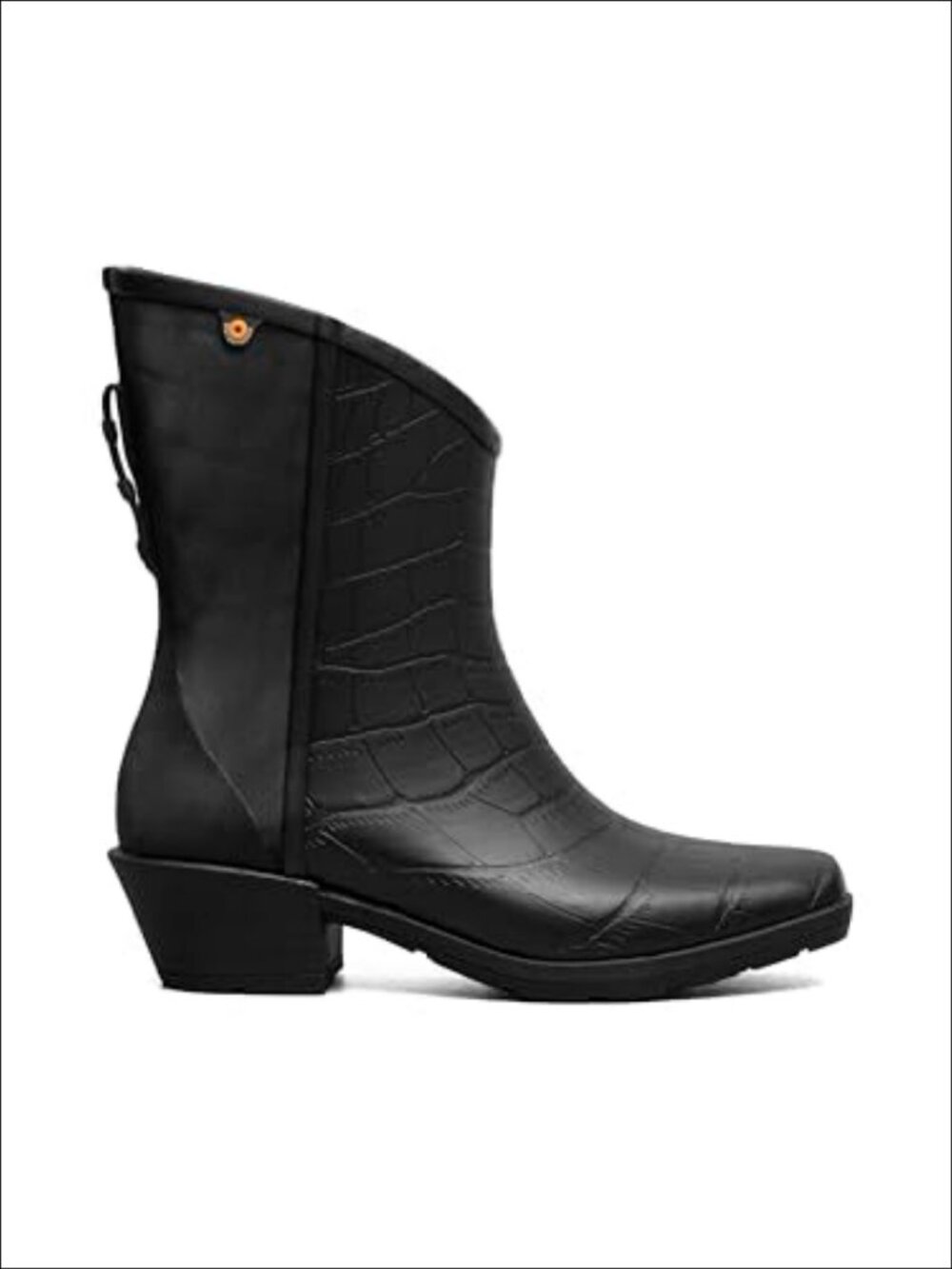 Water-Friendly Rubber Ankle Booties with Block Heel for Work